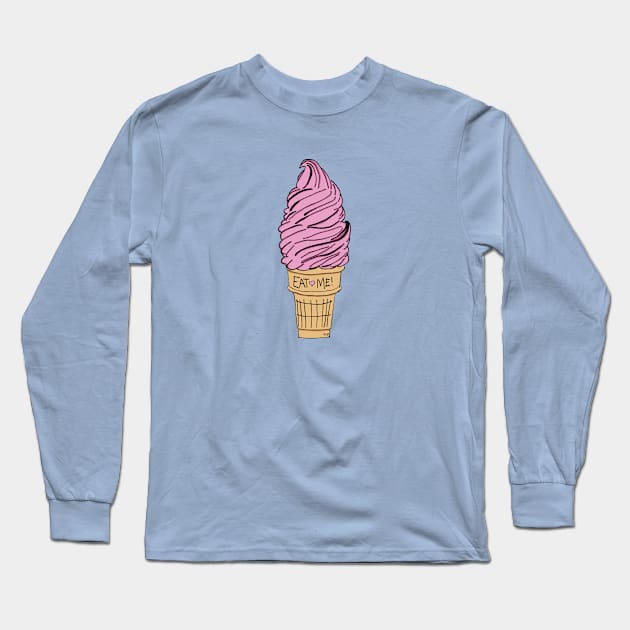 Eat Me Ice Cream Cone Long Sleeve T-Shirt by Katherine Montalto